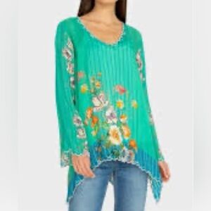 Johnny Was Stella Flare Sleeve Relaxed Fit Blouse Size S